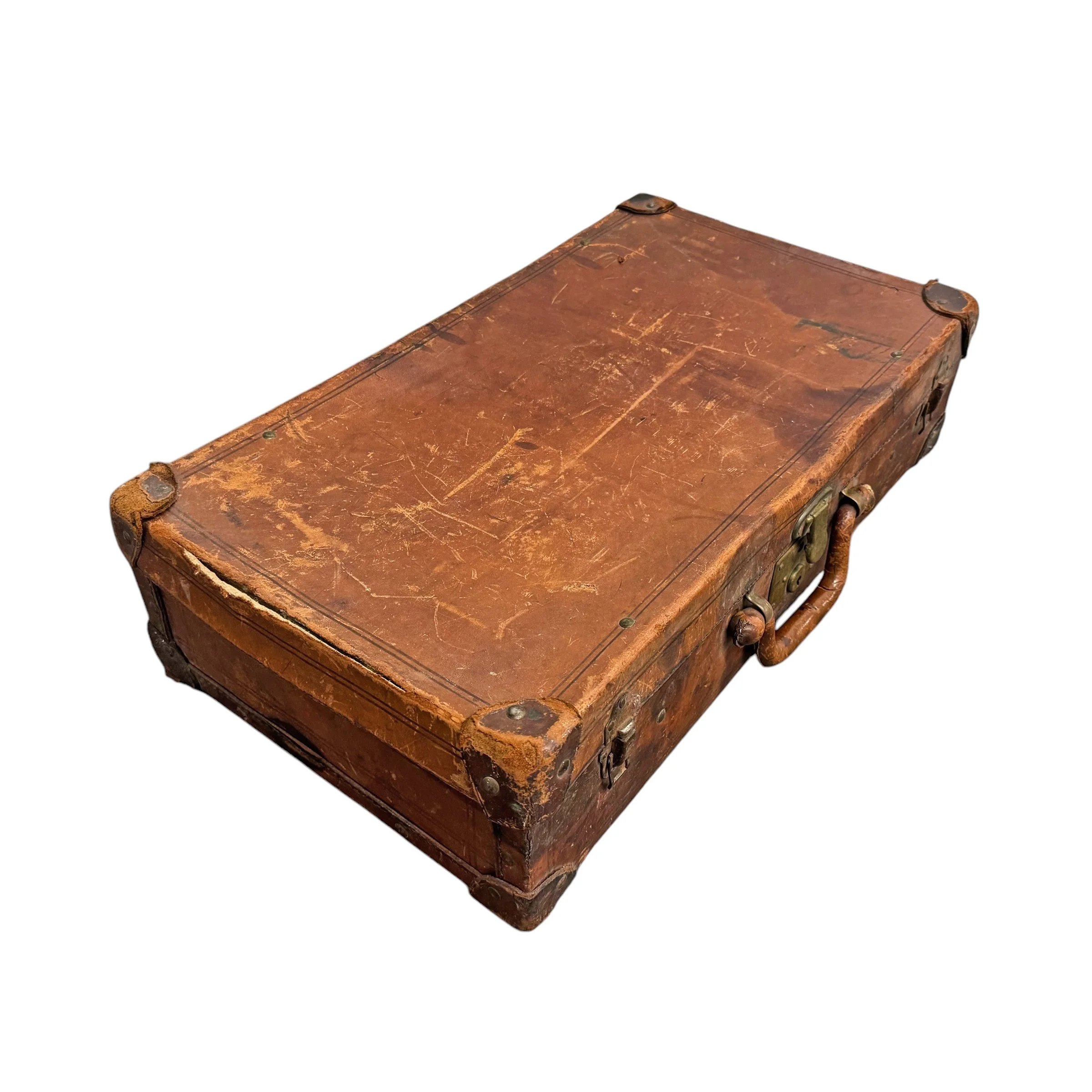 19th Century English Leather Suitcase — RIGHT | PROPER